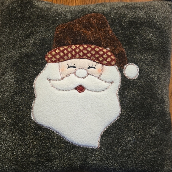 Forest Green Plush Santa Face Decorative Christmas Pillow - Picture 10 of 12